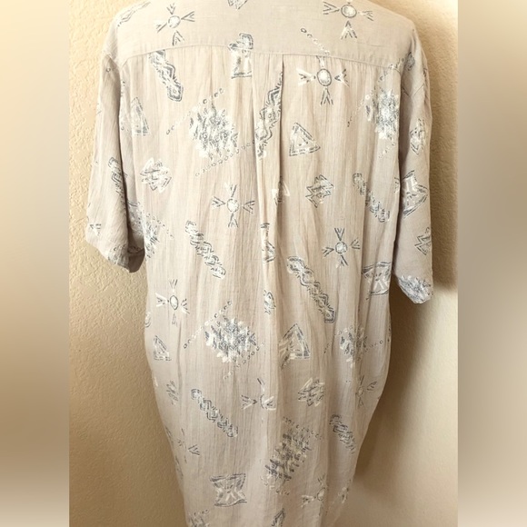 Mens Shirt vintage shirt short sleeves loose fit open collar soft rayon linen - Picture 4 of 10